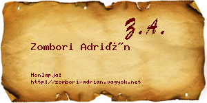 Zombori Adrián névjegykártya